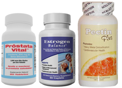 save money when you buy Prostata Vital, Estrogen Balance y Pectin Plus together